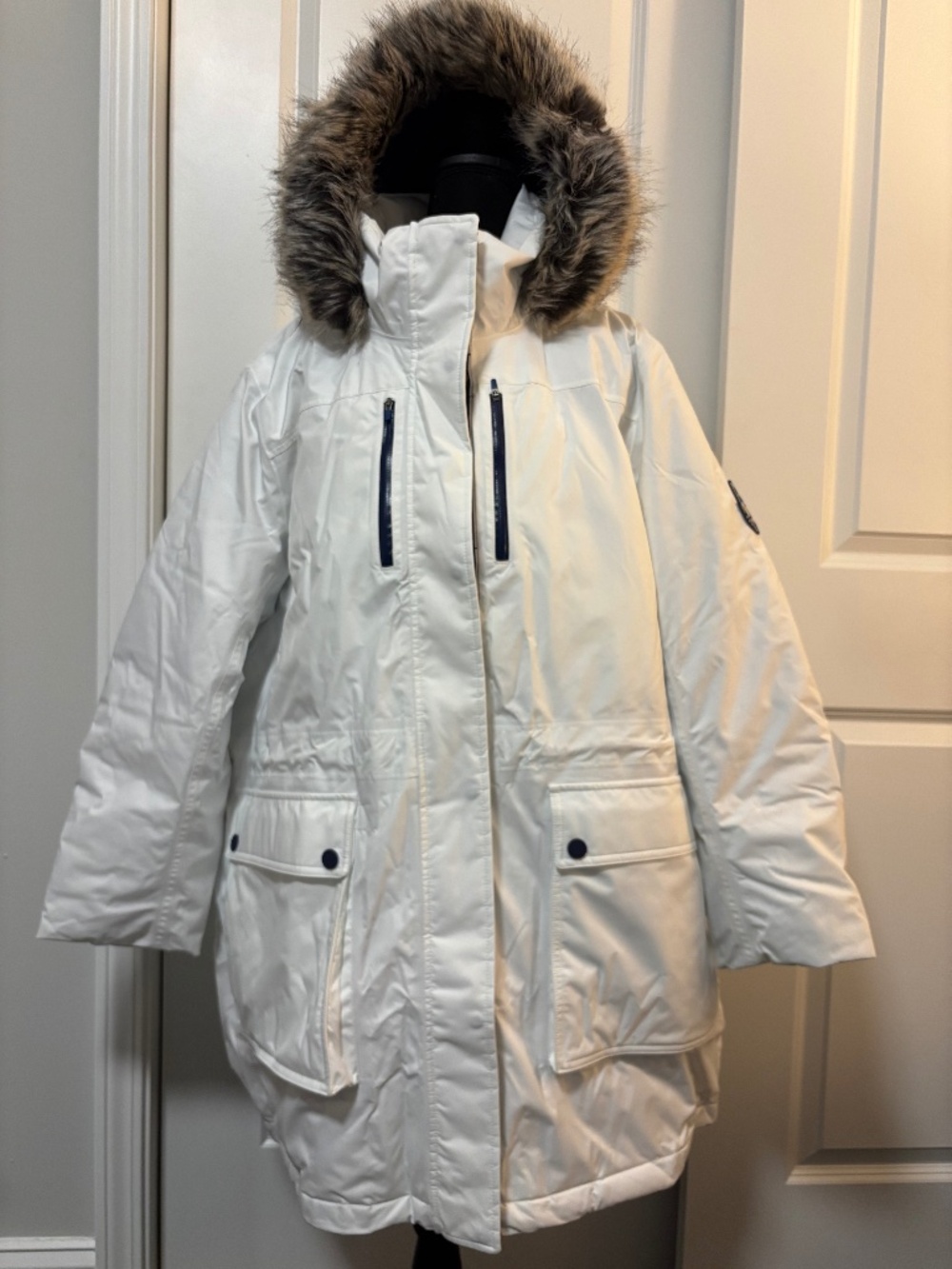 NWT Lands' End Expedition Down Waterproof Parka White Ivory Plus Size 3X 24W-26W